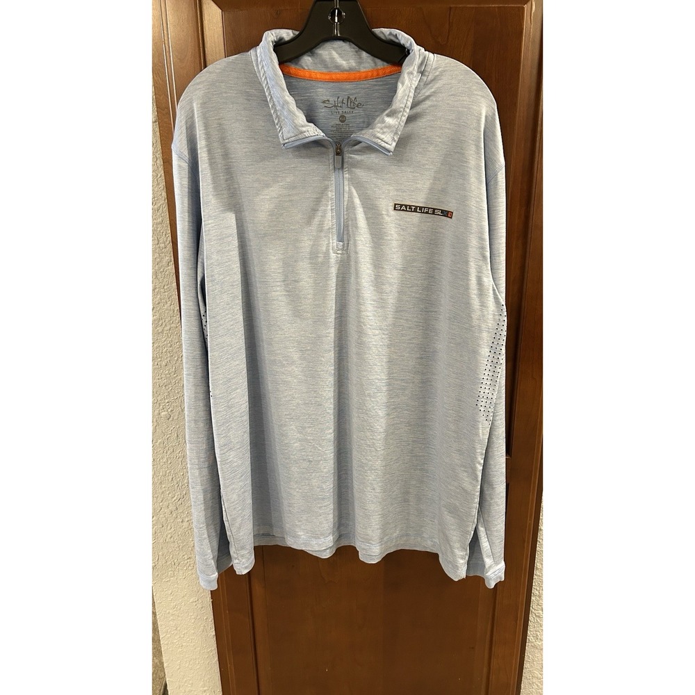 Salt Life SLX Performance Mens XL 1/4 Zip Pullover Fishing Shirt Uvapor Light